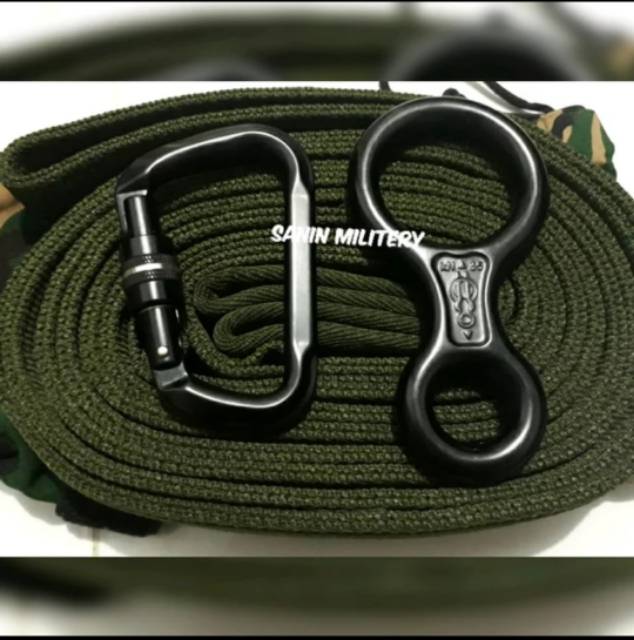 Webbing Carabiner Delta Screw Figure 8 Jatah Tni / Carabiner jatah TNI