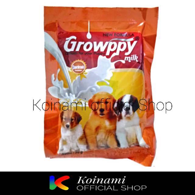 GROWPPY MILK @ 1 sachet / susu anak anjing / baby dog / puppy / hewan / pet