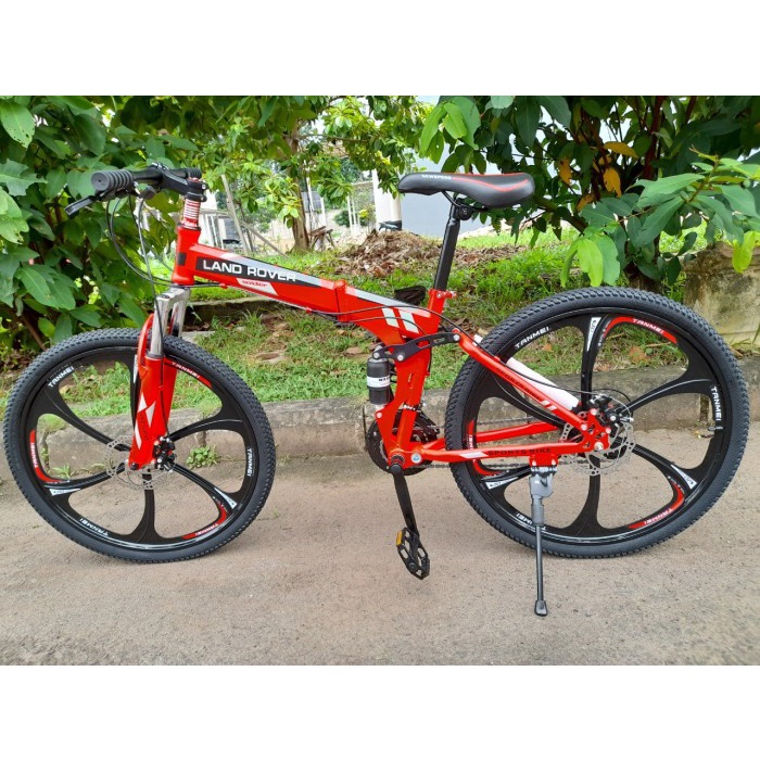 READY Sepeda Lipat MTB Land Rover Sepedah Spedah gunung lendrover Road - Merah