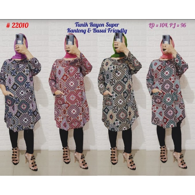 Tunik Wanita atasan panjang rayon 22010 MELROSE GROSIR