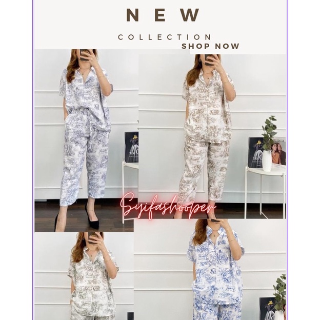 JULIEE DIOR SET| BAJU SETELAN WANITA LENGAN PENDEK PAKAIAN SETCEL CEWEK KEKINIAN HOMEDRES POLOS POLA