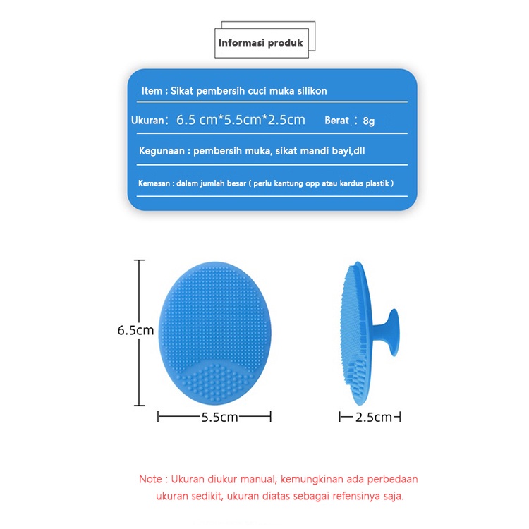 Silicone Sikat Pembersih Muka/Sikat Sampo Bayi Silikon/Facial Pad/C 222