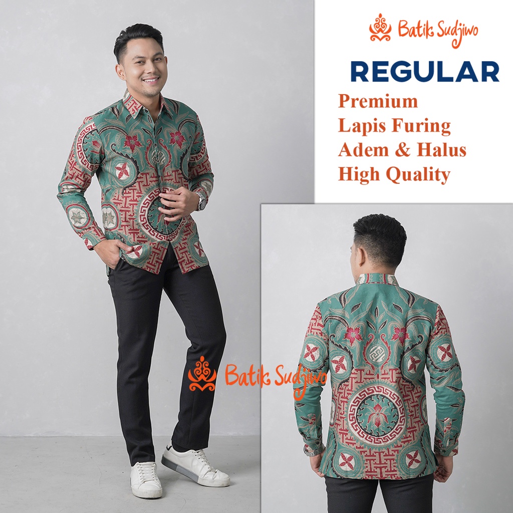 Kemeja Batik Pria Lengan Panjang  Lapis Furing Premium 1048