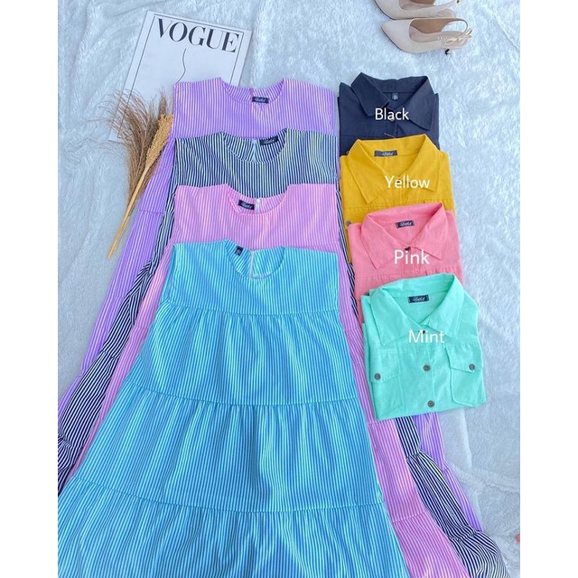 PAMELA DRESS ONESET - DRESS WANITA - ONESET - INCLUDE OUTER KEMEJA