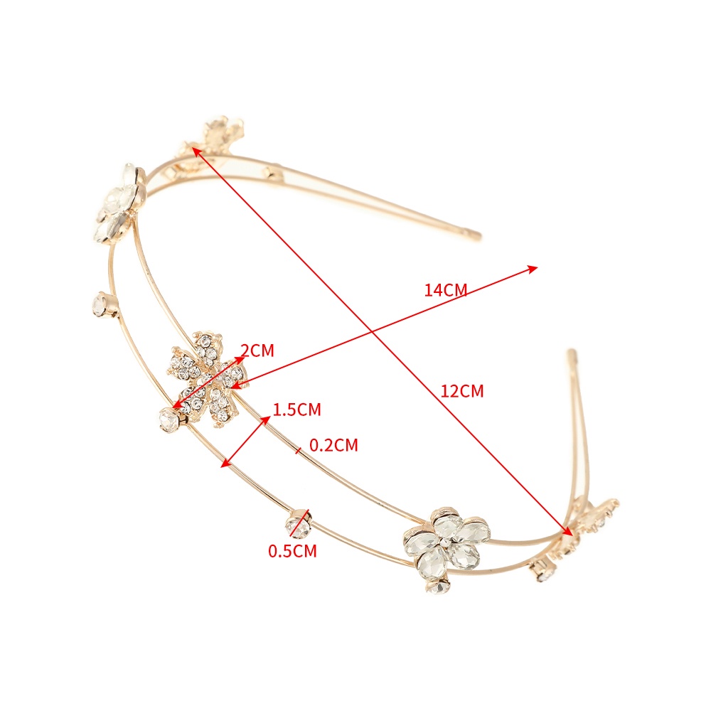 Bando Model Lapis Ganda Bahan Alloy Aksen Berlian Imitasi Untuk Wanita