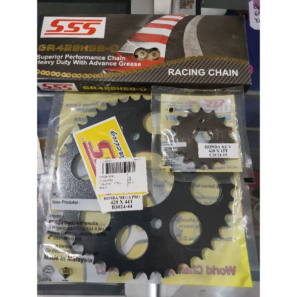 Gir sss black series Rantai sss HSBT 428 Honda Megapro CB CBR 150 Sonic GTR
