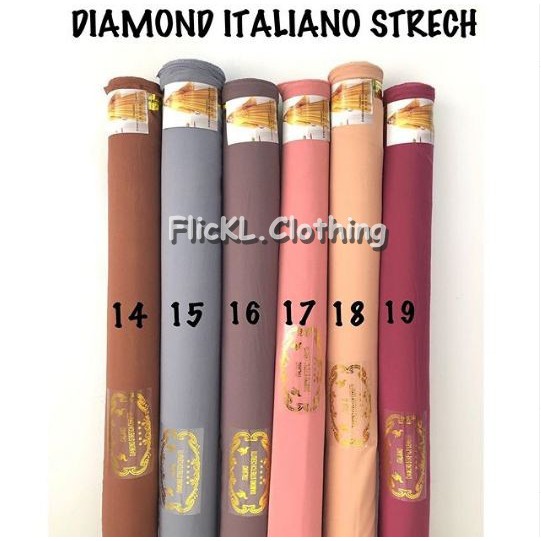 Bahan Kain Diamond Italiano Stretch Jilbab Hijab Pashmina Gamis Muslim Rollan