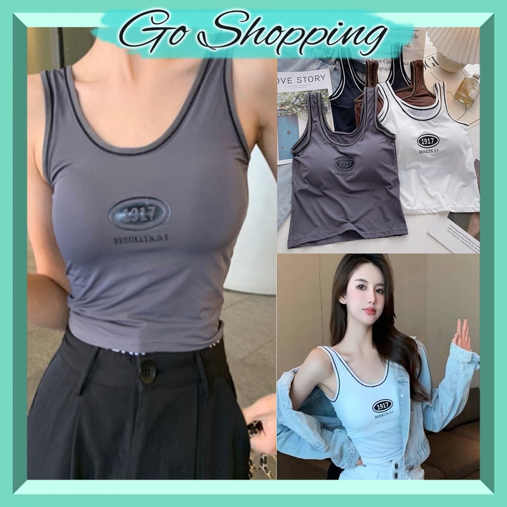 GO! BR737 TANKTOP 1917 BRA GYM BRA OLAHRAGA PUSH UP WANITA TANPA KAWAT ELASTIS SEXY