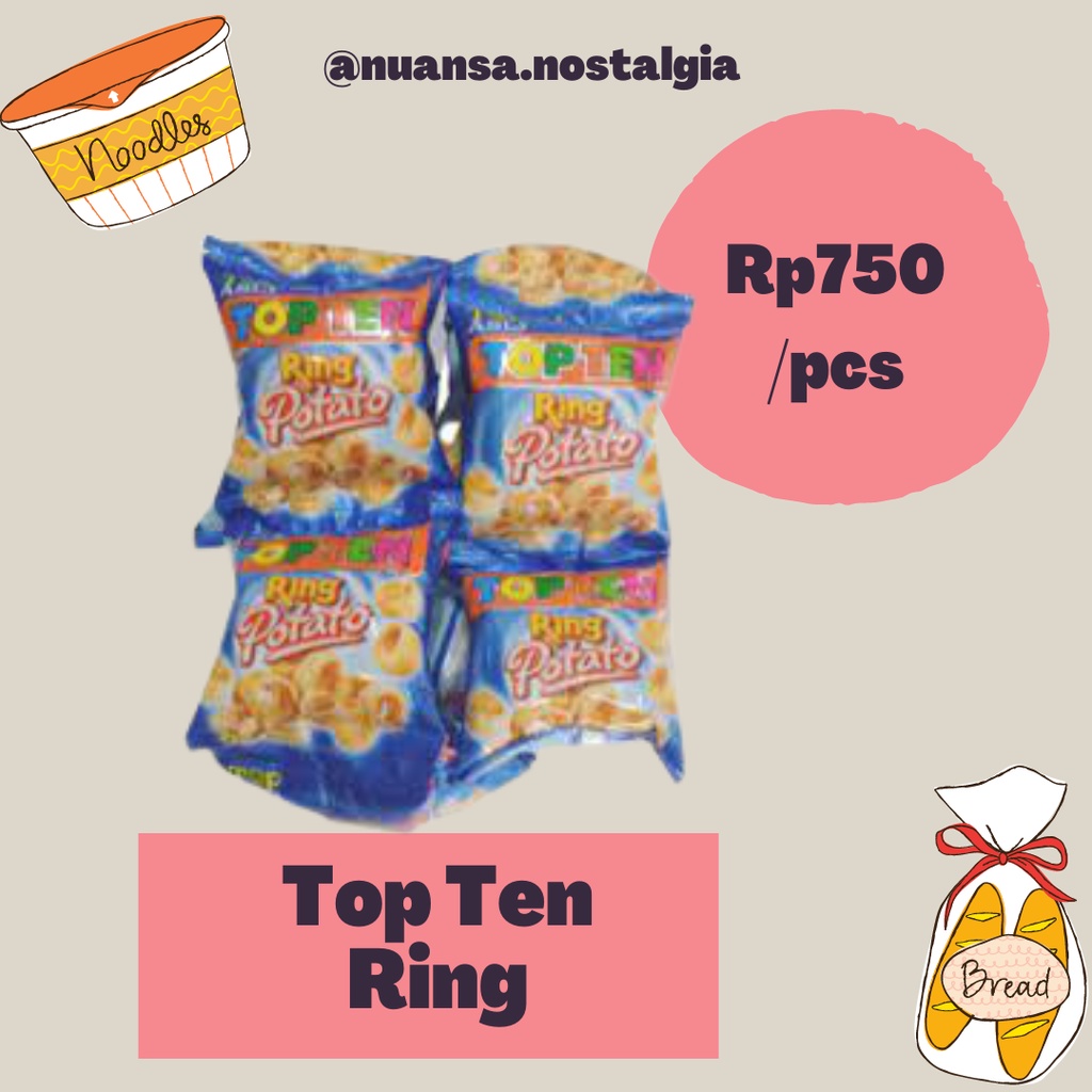 TERMURAH Snack Top Ten Ring Potato - Jajan Jadul Bentuk Cincin