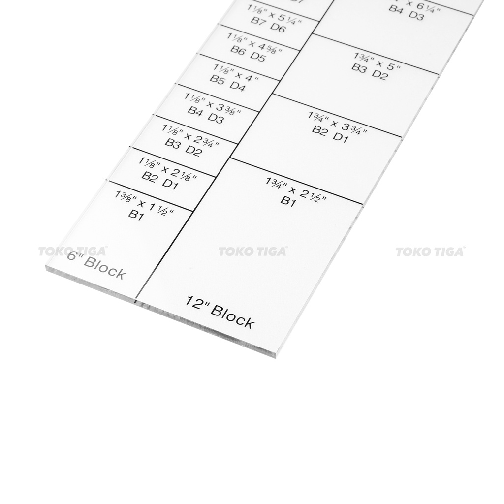 Penggaris Patchwork Jelly Roll / Block Quilting Ruler (LCR01)