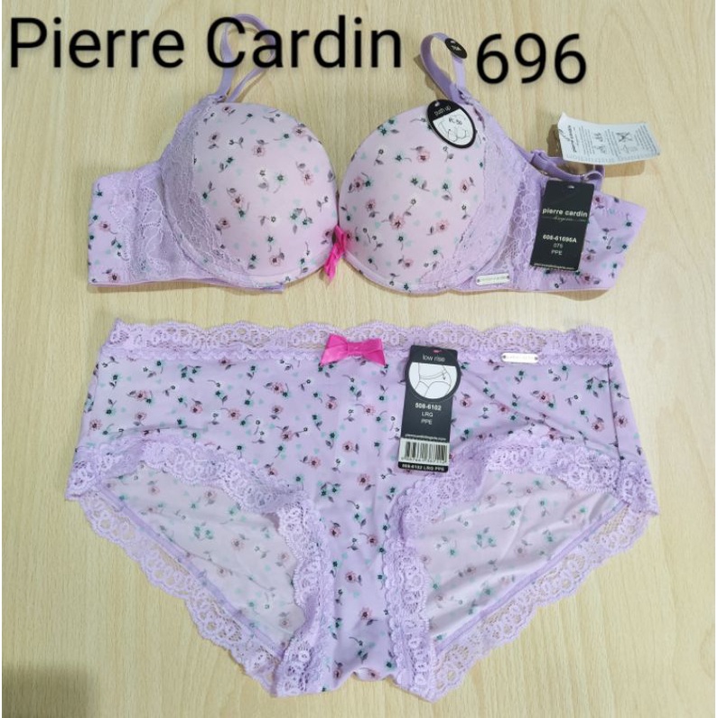 Bra Set Pierre Cardin Ungu 34A FULL LABEL Busa Tebal Push Up