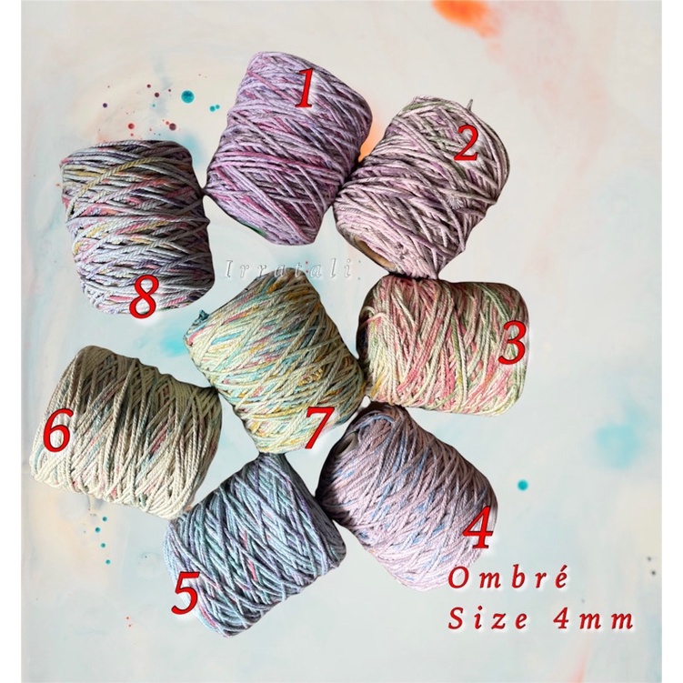 Tali katun warna ombre 4mm 1kg