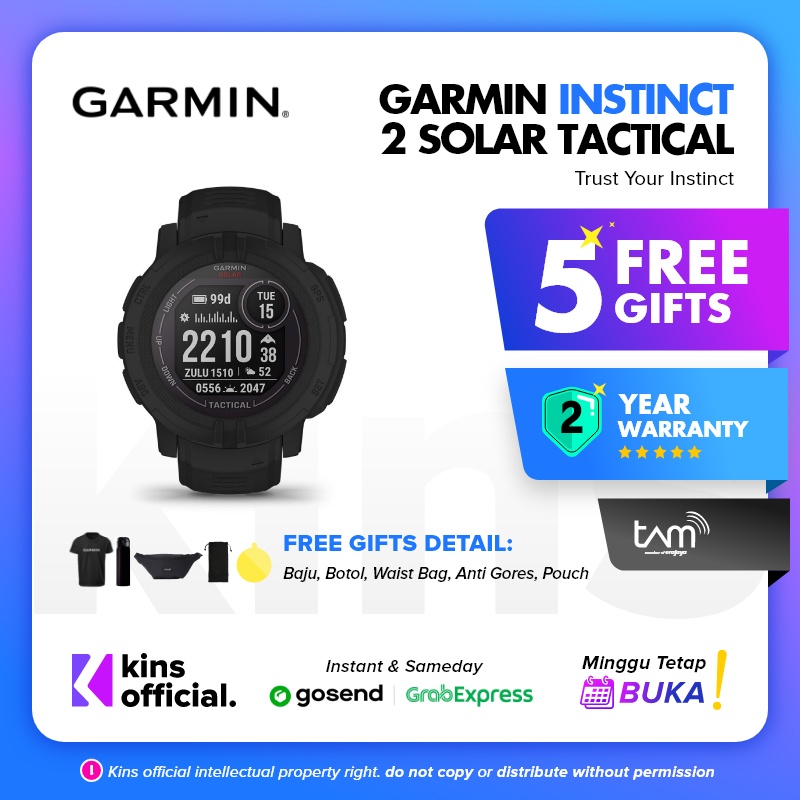 Garmin Instinct 2 Solar Tactical / Surf Edition - Garansi Resmi TAM 2 Tahun