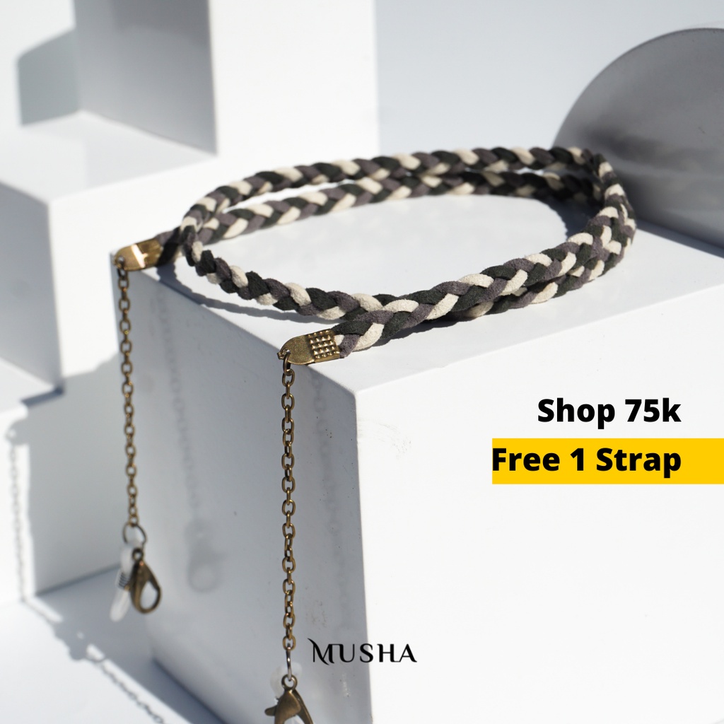 MUSHA Strap Masker - Braid 3 colors Earth Series | Tali masker / strap masker