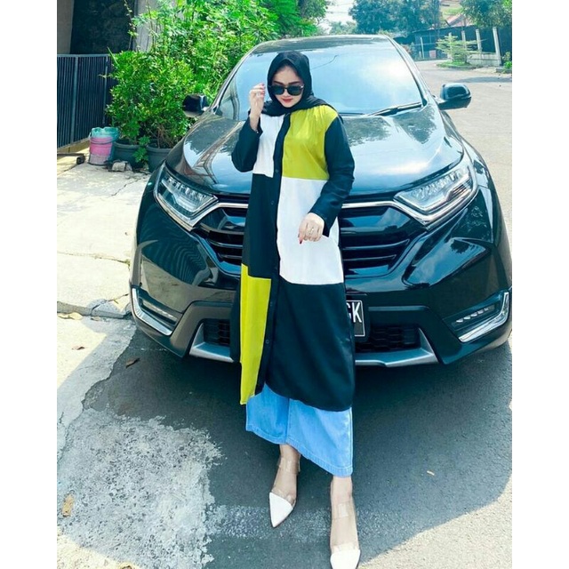 TRQ SET LONG TUNIK+KULOT JEANS