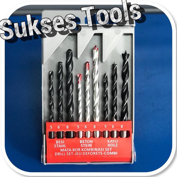 Diskon Mata Bor Set 9Pcs ( Mata Bor Besi, Beton Dan Kayu ) Terbaru