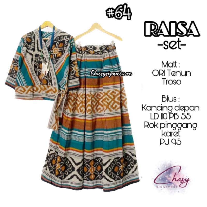 RAISA SET BY CHASY SET WANITA TENUN ORI TROSO BLOUSE + ROK
