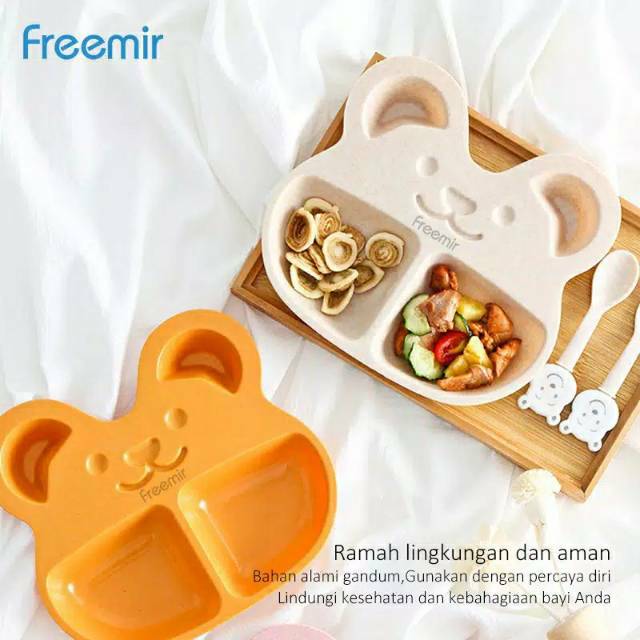 Piring Makan Bayi Peralatan Perlengkapan Alat Makan Anak Bayi Murah Brand Freemir