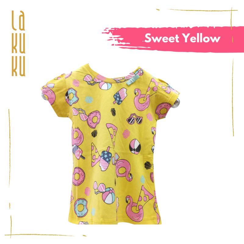 Lakuku - Printed Tee Top LK Cozy is Good Atasan Baju Kaos Anak Perempuan Cotton Katun