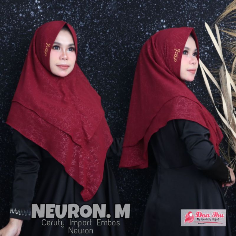 DOI Khimar cerruty 2 layer embos neuron ORI doa ibu ukuran standar M