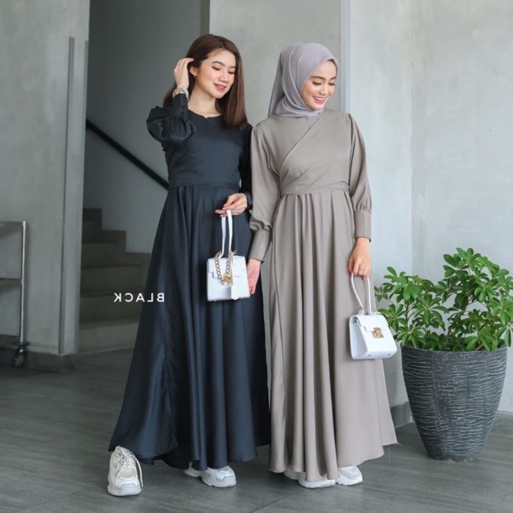 GGAMIS SAHNA MAXY /Dress Casual muslim/ Bahan Mocrepe