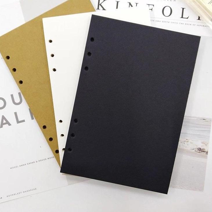 

SALE!! KODE-491 Refill Binder hitam kraft 6 ring A4 B5 A5 A6 40 lembar - isi binder berkualitas［theh