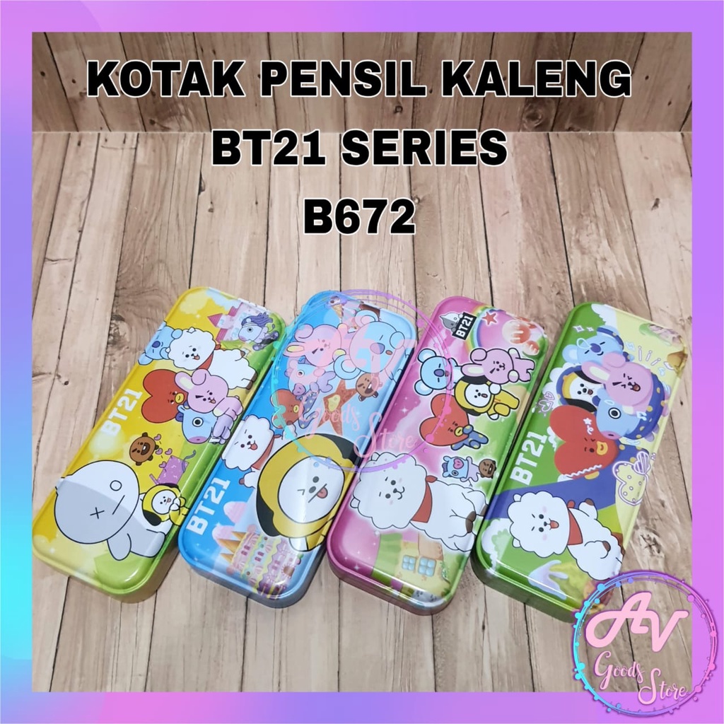 

KOTAK PENSIL KALENG BT21 B672 / TEMPAT PENSIL BTS BT21 / KOTAK PENSIL KARAKTER