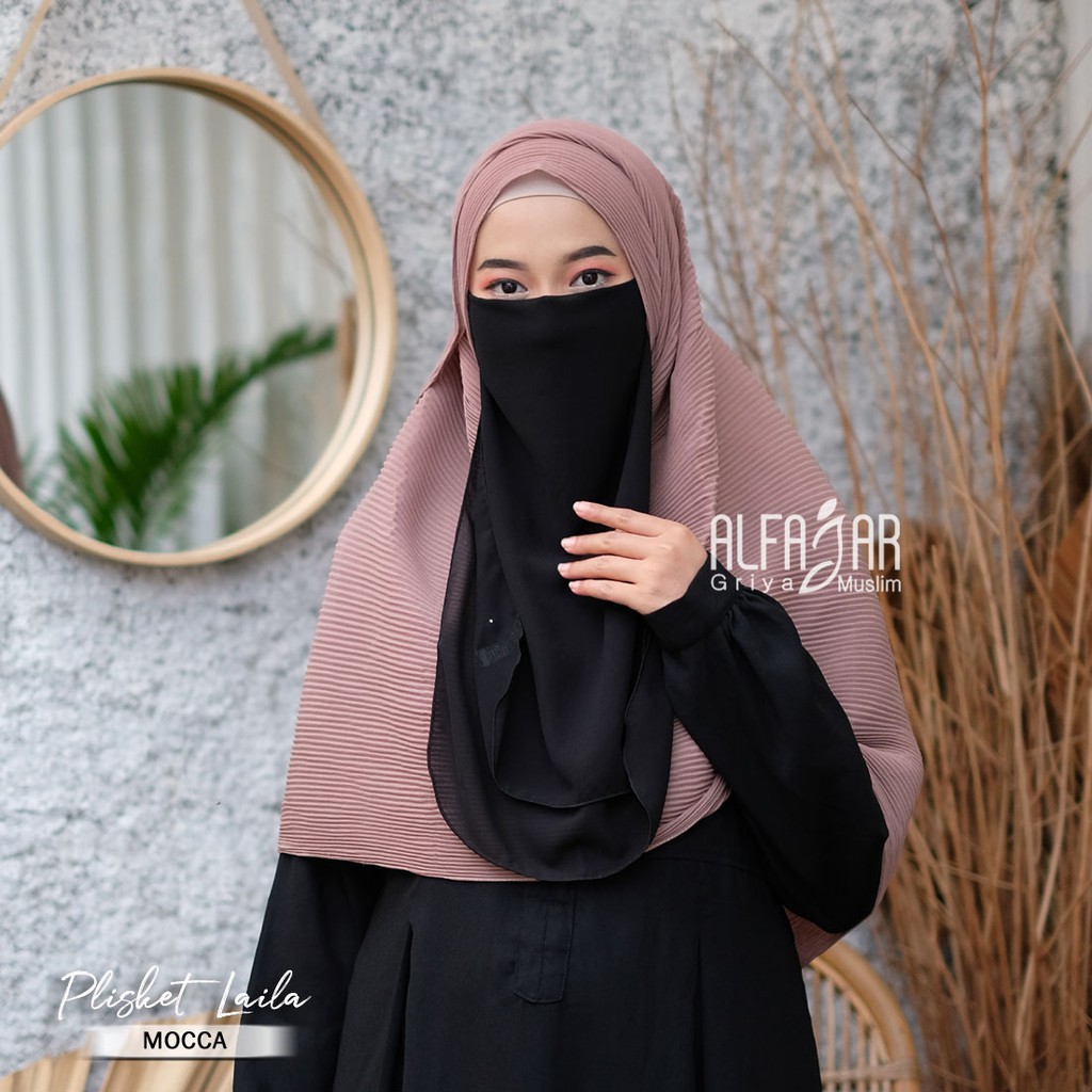 Jilbab Pasmina Instan Plisket Ceruty Babydoll Laila by Alfajar Free Cadar