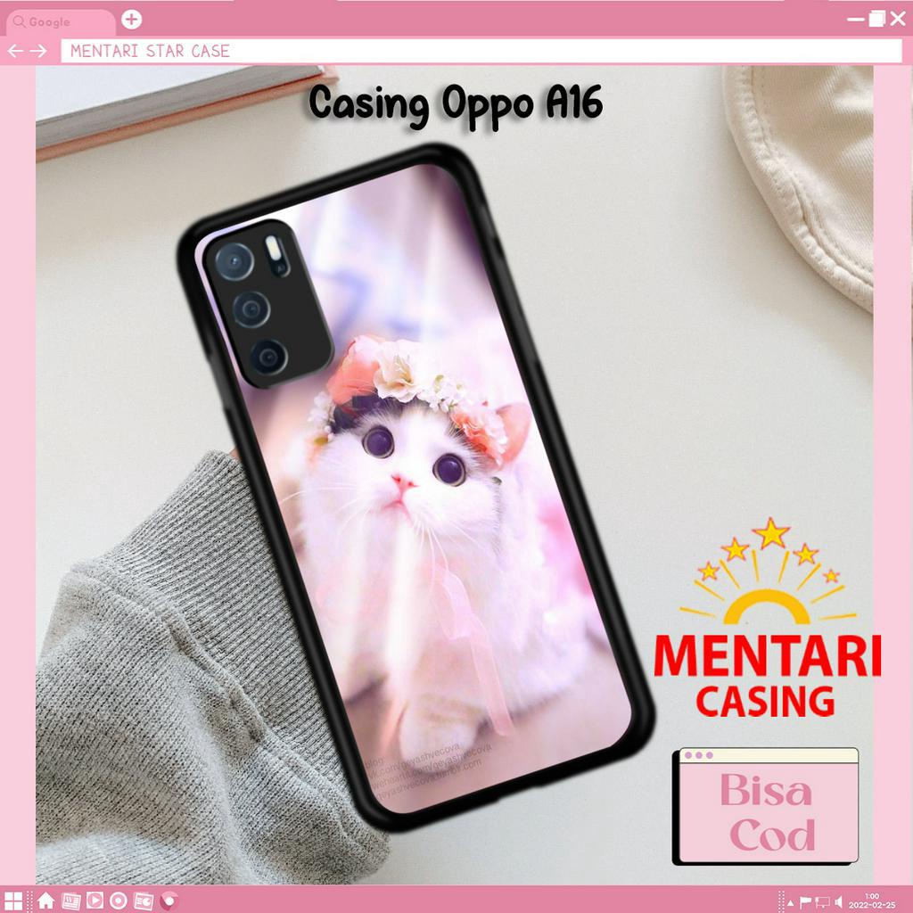 Mentari Casing Hp OPPO A16 Case OPPO A16 Motif NEW CATCUTE Hardcase Softcase Estetik Premium Glossy 