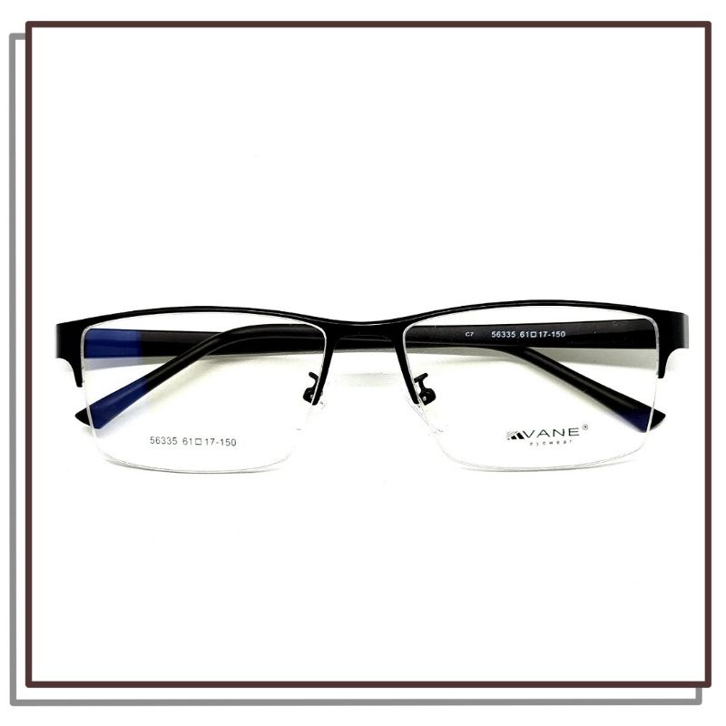 FRAME KACAMATA VANE 56335 Model Setengah Bingkai HALF FRAME UKURAN BESAR WAJAH LEBAR Kualitas Bagus 