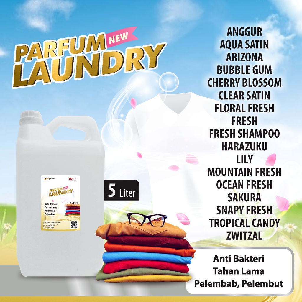 Parfum Laundry murah wangi tahan lama pewangi pakaian 5liter (jerigen) Free Bubble Wrap