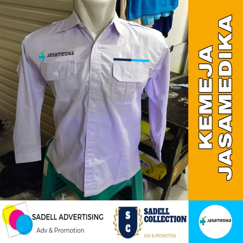 Kemeja PDH Jasamedika Seragam PDH Jasamedika Putih Lengan Panjang Pria
