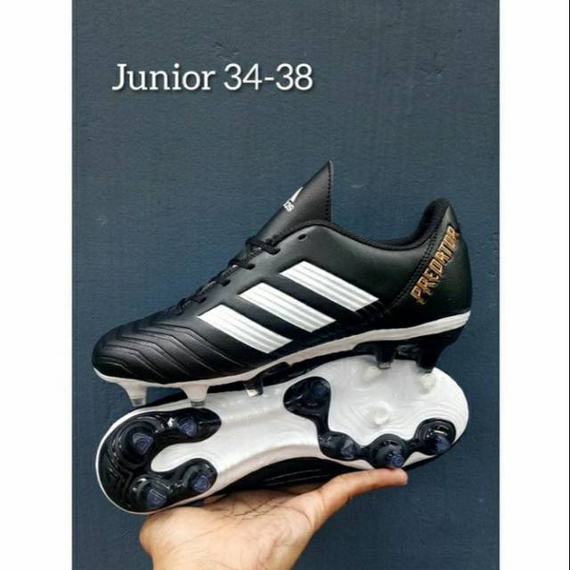 Sepatu Bola Anak Adidas Predator Hitam/Putih Murah