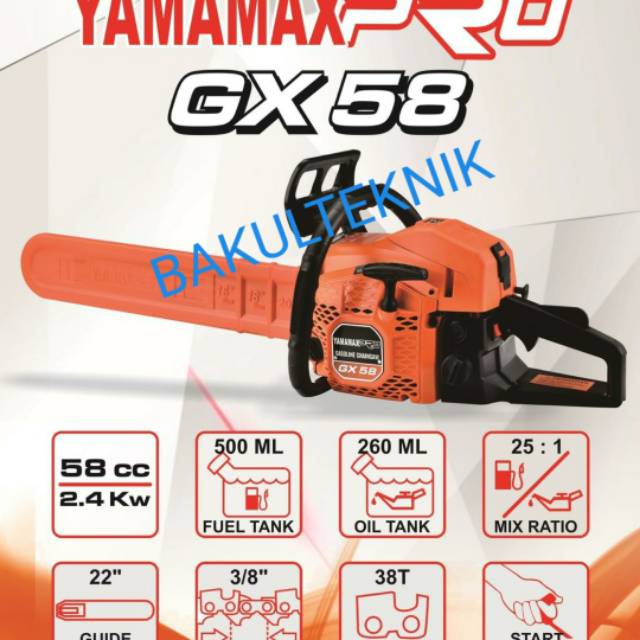 Chainsaw yamamax 22inch chainsaw yamamax 22" mesin gergaji pohon