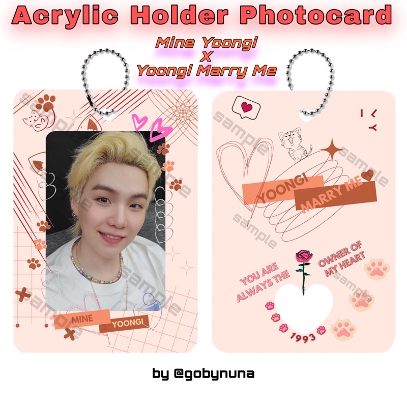 [by nuna] Acrylic photocard holder Mine Suga x Yoongi Marry Me | holder pc bts suga