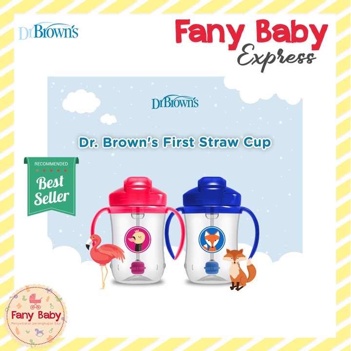 DR BROWNS FIRST STRAW CUP 270ML 6M+ - NEW motif