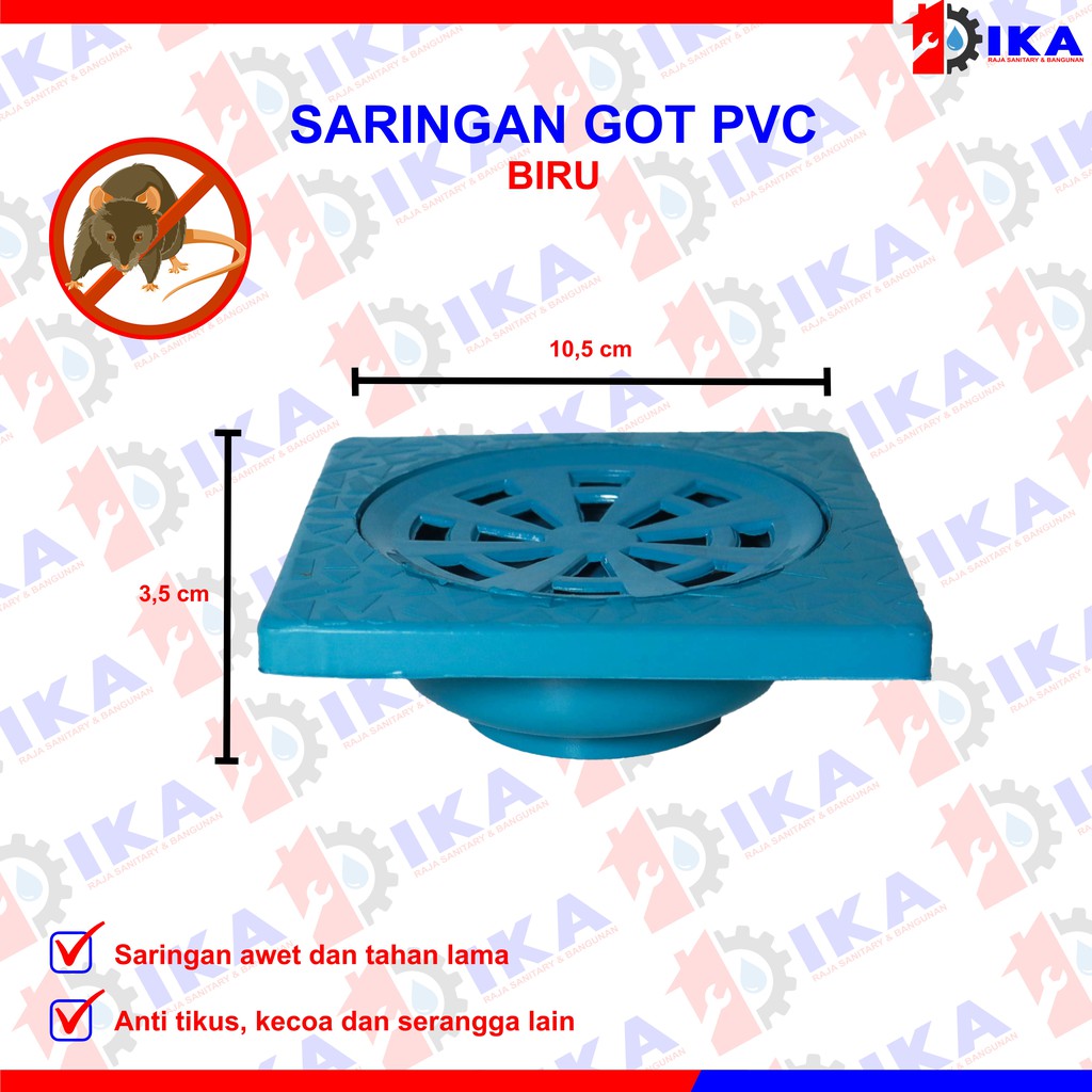 IKA Saringan Got Tebal Plastik PVC Kamar Mandi Toilet Plastic Floor Drain Air WC