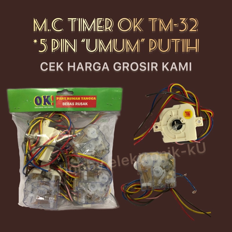 MESIN CUCI OK TM-32 *5 PIN “UMUM” PUTIH