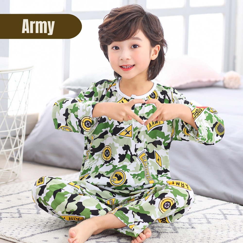 RG - Piyama Anak Laki Usia 3 - 5 Tahun ( Size M ) - Setelan Lengan Panjang / Piyama Katun