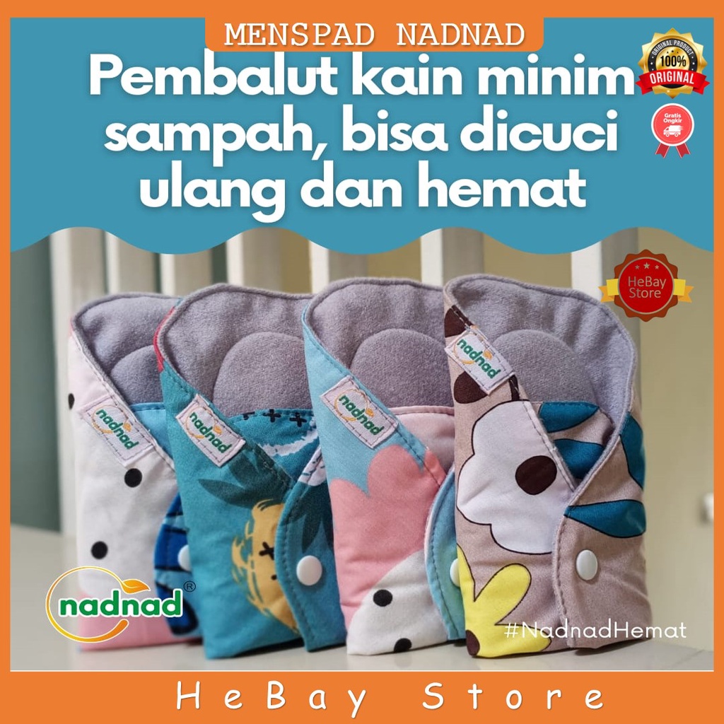 Nadnad Pembalut Wanita / Menspad Kain / Menstrual Pads / Softex Kain Cuci Ulang