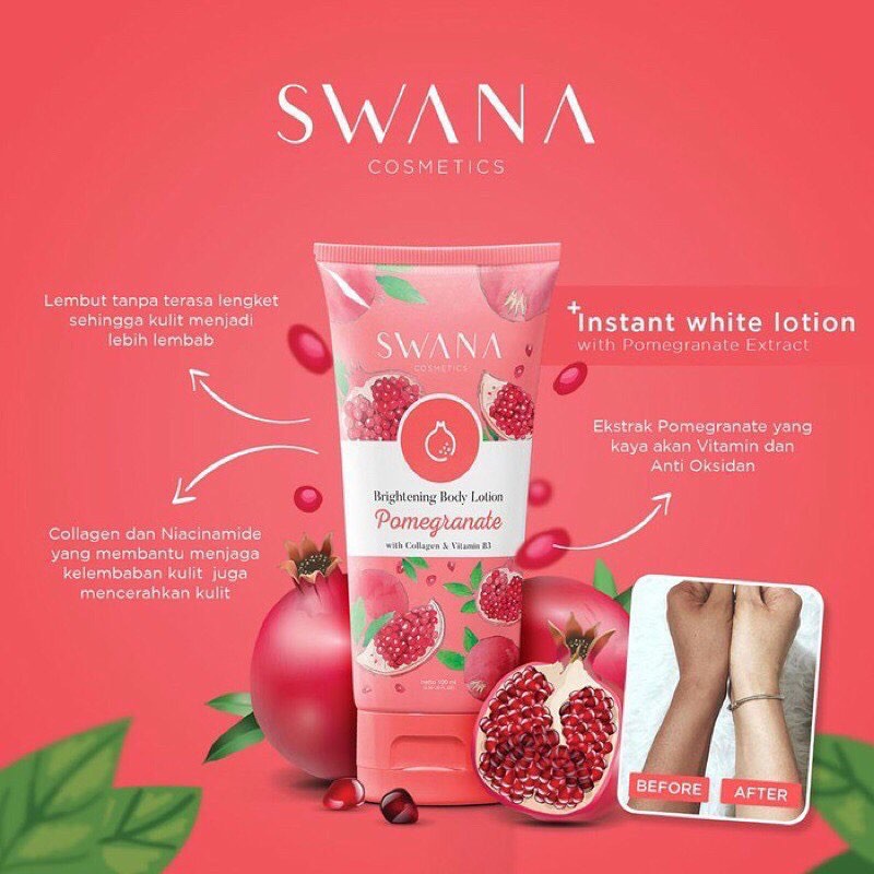 SWANA Brightening Body Lotion 100ml By Hanasui | Peach | Pomegranate