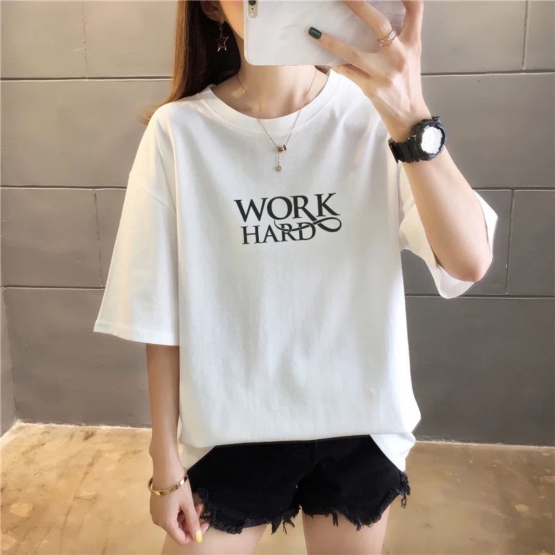 YOURSTYLE1119 - KAOS WORK HARD KEKINIAN TERLARIS MERDEKA UNISEX OVERSIZE