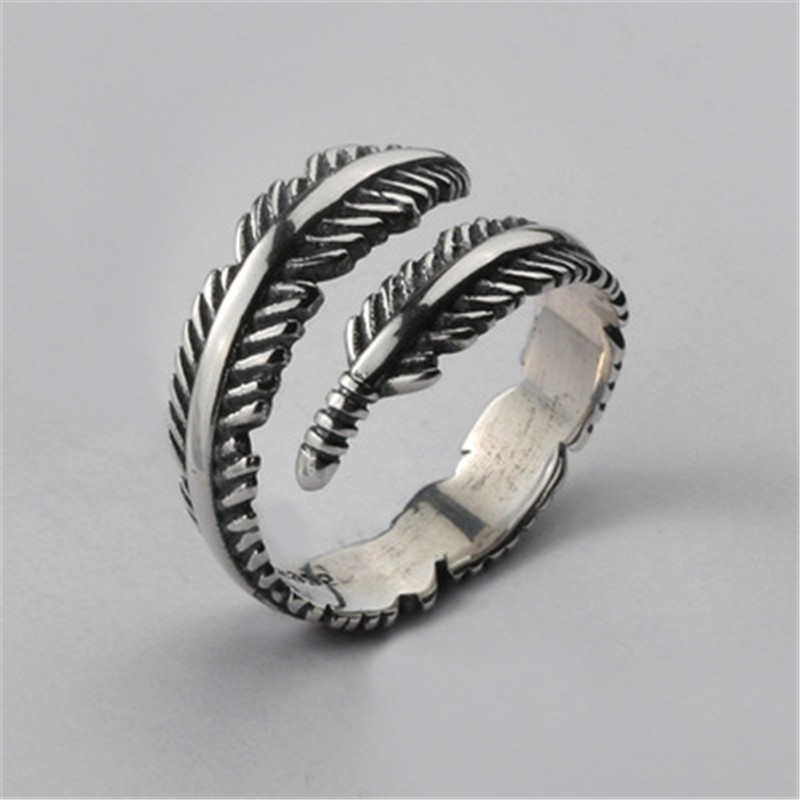 Feather Open Ring Accessories Retro Personality Korean Version