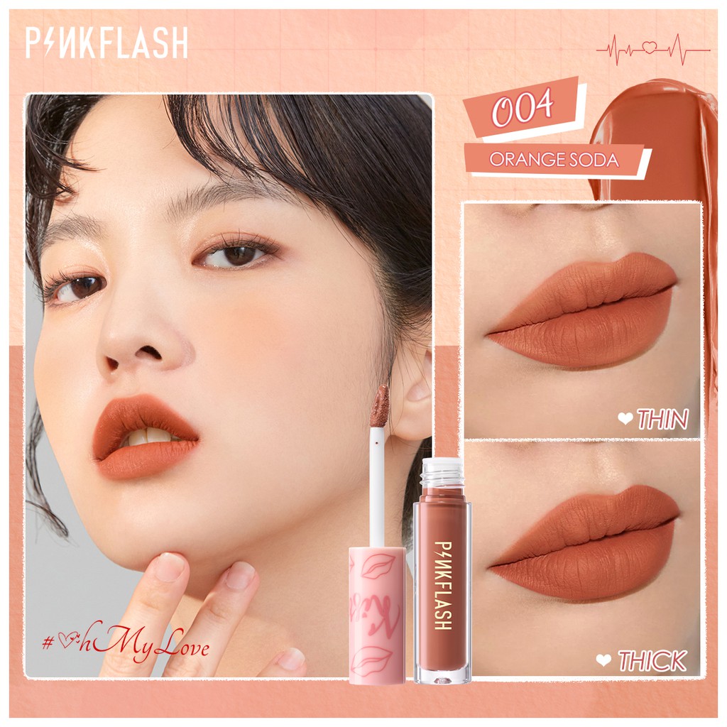 PINKFLASH OhMyKiss 2 Pieces Liquid Lipstick Long Lasting Lipstik Cair Lembut Matte digigit bibir terlihat VE Pelembab Tahan Lama Original Sachi Beaute