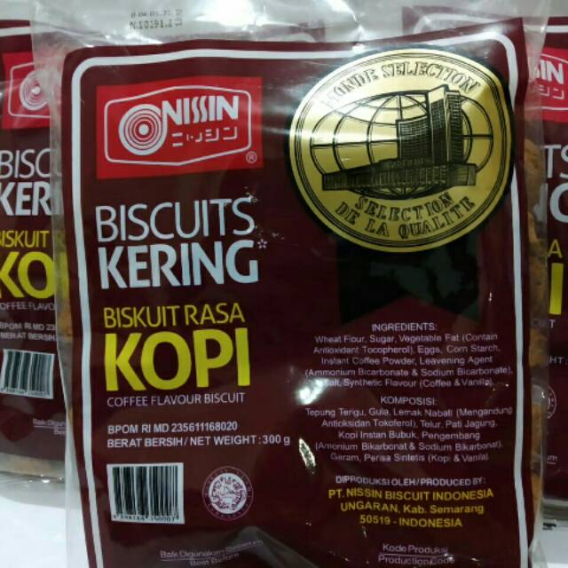 

Biskuit kering Nissin Rasa KOPI 300GR