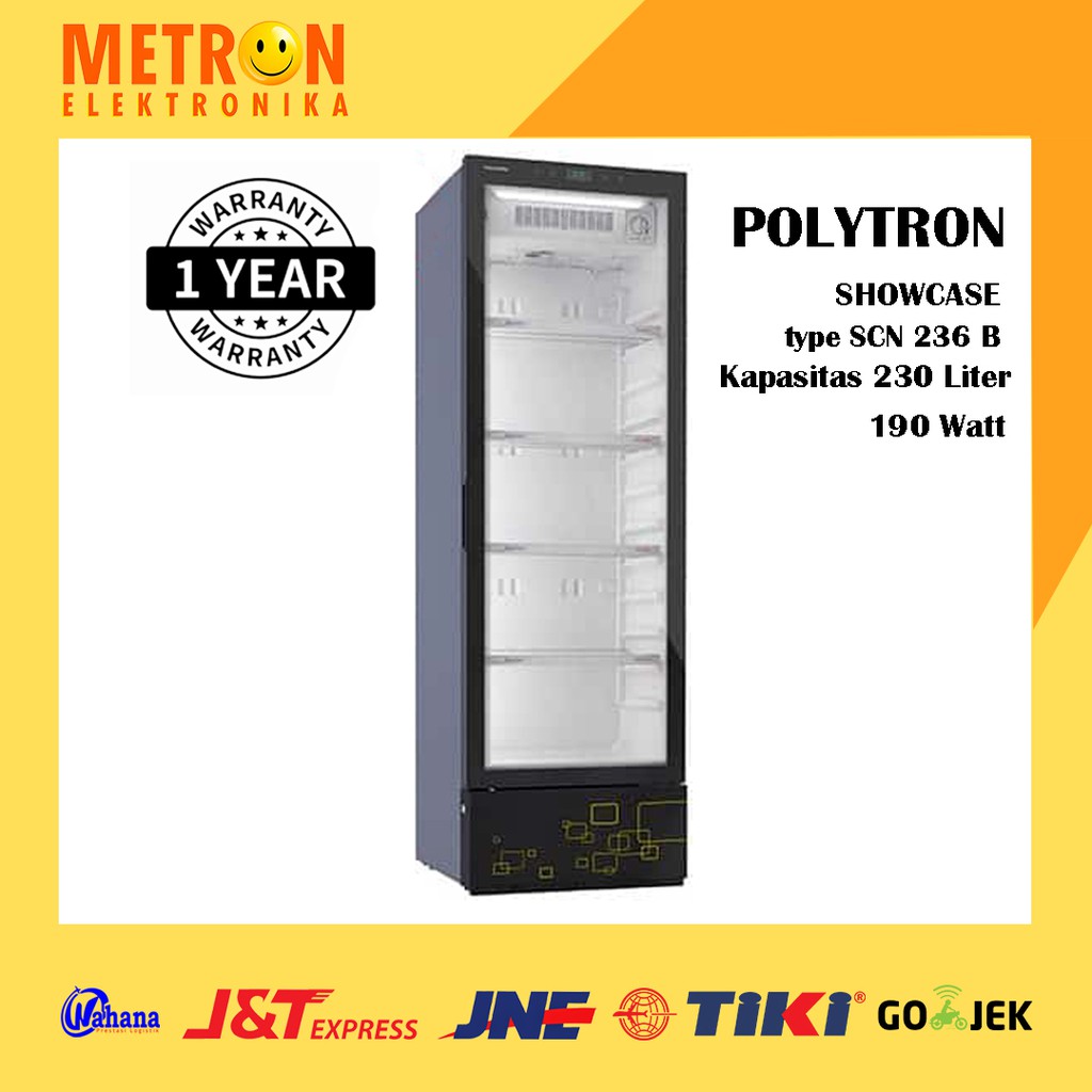POLYTRON SCN 236 B / SHOWCASE LEMARI PENDINGIN 230 LTR / SCN236