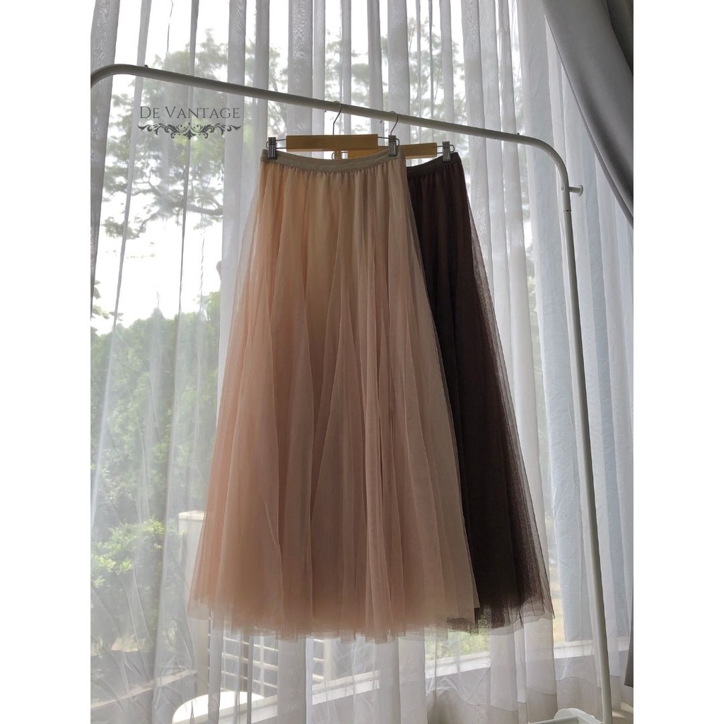 Rok Tutu Panjang / Rok Maxi Polos / Plain Tulle Skirt