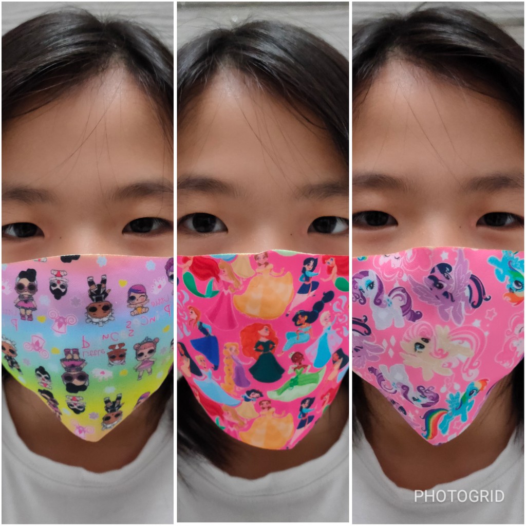 Masker Anak Scuba Premium Little Pony Princes Hello Kitty Minnie Mouse LOL