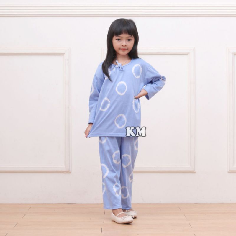 Setelan Panjang Anak Perempuan Stelan Baju Balita Usia 3 4 5 6 7 Tahun Celana Pinggang Karet Ukuran S M L XL