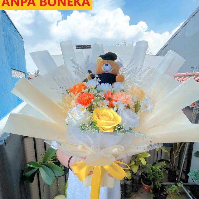 Bouquet Bunga KUNING Besar | Buket Wisuda / Profesi | Bucket, Bouqet